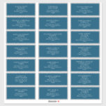 Moody Ocean Wedding Guest Address<br><div class="desc">This moody ocean wedding guest address sticker is perfect for your simple tropical boho wedding. It is designed with minimalist white tropical leaves and a stunning dark blue-green background.</div>