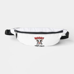 Moody Old Cow Vintage Funny Cow Shirt Design_1 Bum Bags