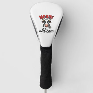 Moody Old Cow Vintage Funny Cow Shirt Design_1 Golf Head Cover