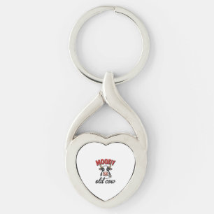 Moody Old Cow Vintage Funny Cow Shirt Design_1 Key Ring