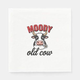 Moody Old Cow Vintage Funny Cow Shirt Design_1 Napkin