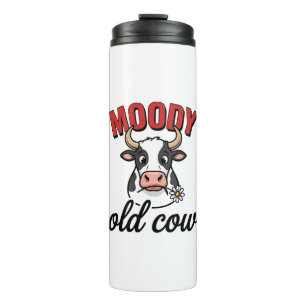 Moody Old Cow Vintage Funny Cow Shirt Design_1 Thermal Tumbler