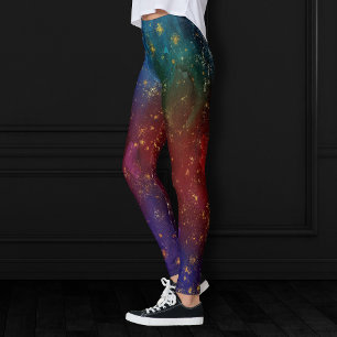 Moody Ombre   Psychedelic Grunge Gold Stardust Leggings