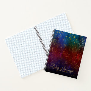 Moody Ombre Psychedelic Grunge Gold Stardust Notebook