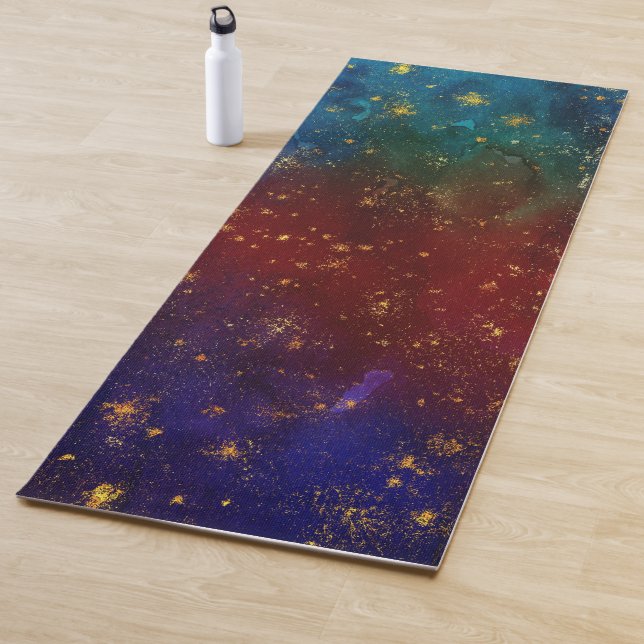 Moody Ombre | Psychedelic Grunge Gold Stardust Yoga Mat (In Situ)