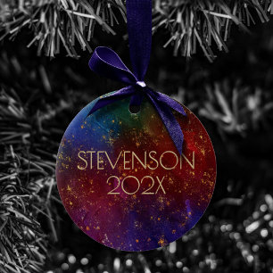 Moody Ombre Psychedelic Grunge Stardust Custom Ceramic Tree Decoration