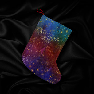 Moody Ombre Psychedelic Grunge Stardust Custom Small Christmas Stocking