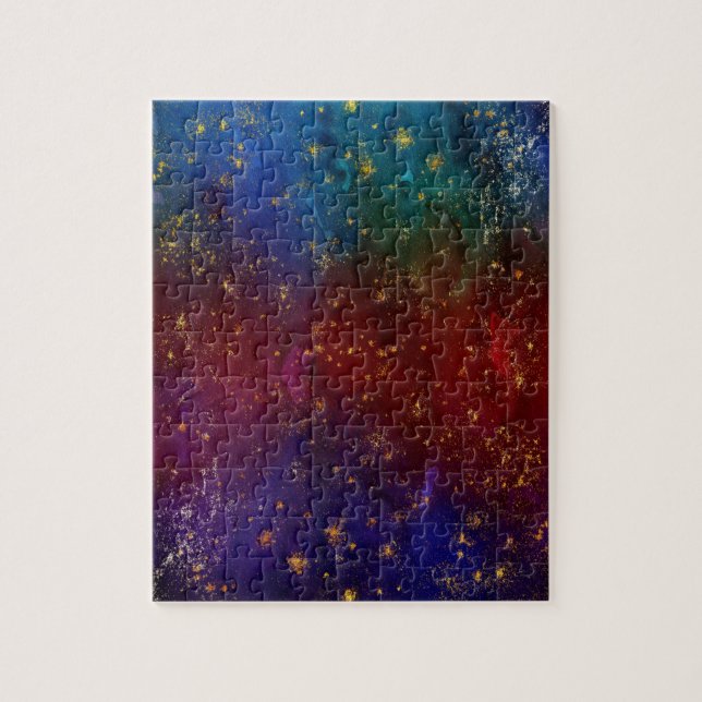 Moody Ombre Rainbow | Dark Grunge Gold Stardust Jigsaw Puzzle (Vertical)