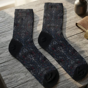 Moody Onyx Baroque Raven Socks