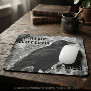 Moody Onyx Gothic Raven Dark Academia Mouse Mat