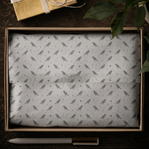 Moody Onyx Gothic Raven Pattern Tissue Paper