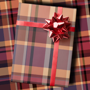 Moody Oversized Autumn Sunset Plaid Wrapping Paper