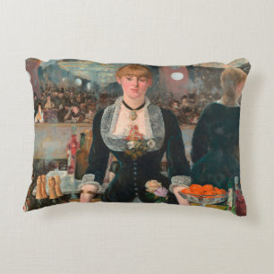 Moody Parisian Bar Manet A Bar at the Folies-Bergè Decorative Cushion