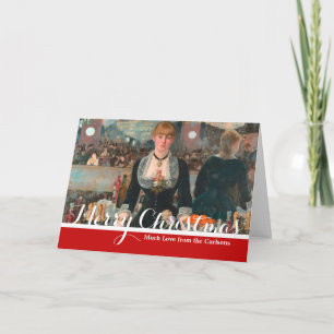 Moody Parisian Bar Manet A Bar at the Folies-Bergè Holiday Card