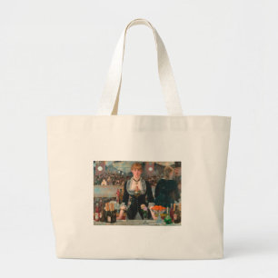 Moody Parisian Bar Manet A Bar at the Folies-Bergè Large Tote Bag