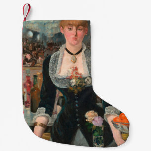 Moody Parisian Bar Manet A Bar at the Folies-Bergè Small Christmas Stocking