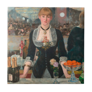 Moody Parisian Bar Manet A Bar at the Folies-Bergè Tile