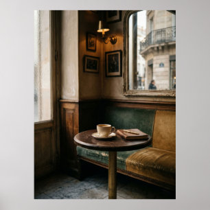 Moody Parisian Café Interior Poster