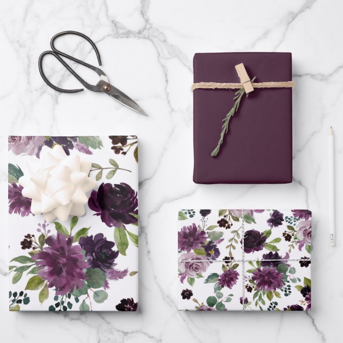 Moody Passion | Dramatic Purple Floral Pattern Wrapping ...
