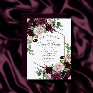 Moody Passion   Dramatic Purple Floral Shower Invitation