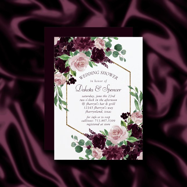 Moody Passion | Dramatic Purple Floral Shower Invitation (Creator Uploaded)