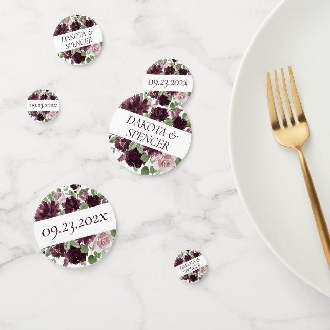 Moody Passion | Dramatic Purple Floral Wedding Confetti (Group)