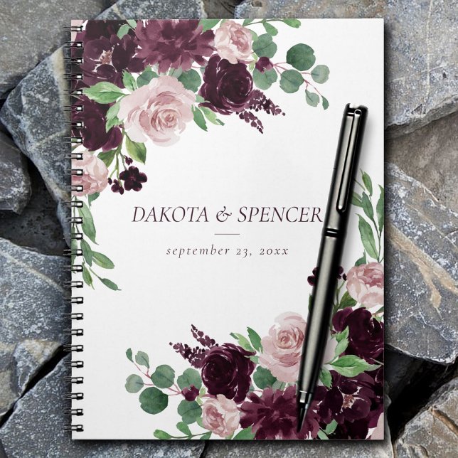 Moody Passion | Dramatic Purple Floral Wedding Notebook (Creator Uploaded)