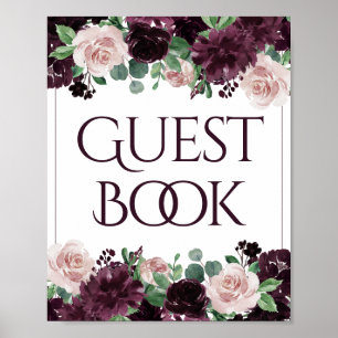 Moody Passion Dramatic Purple Guest Book Sign