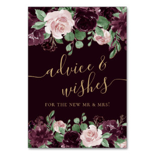 Moody Passion Dramatic Purple Wine Advice Wishes Table Number