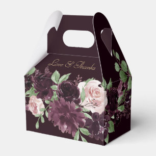 Moody Passion Dramatic Purple Wine Roses Custom Favour Box