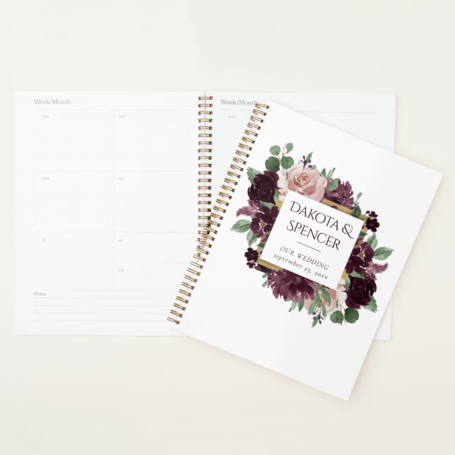 Moody Passion | Dramatic Purple Wine Roses Custom Planner (Display)