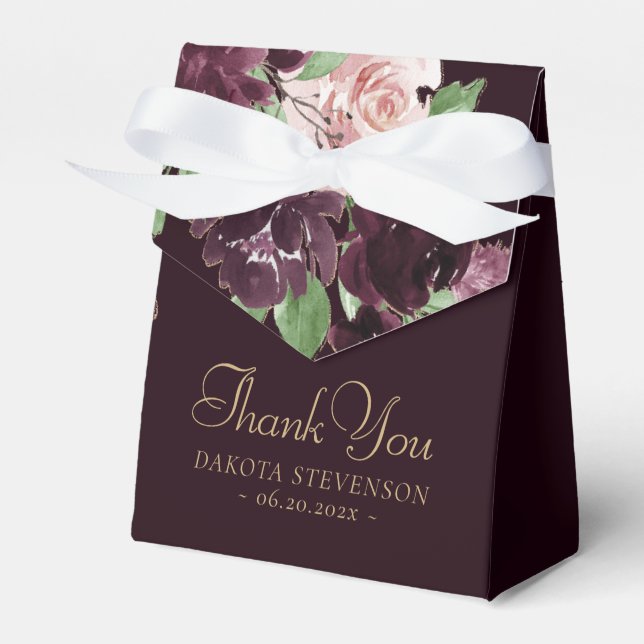 Moody Passion | Dramatic Purple Wine Thank You Favour Box (Front Side)