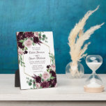 Moody Passion | Dramatic Rose Keepsake Invitation Plaque<br><div class="desc">Drama and intrigue meet sophisticated elegance in this moody jewel tone colour palette featuring hand-painted watercolor floral in luxurious purple shades of plum, eggplant, and dusty lavender embellished by green botanical laurel accents. From the "Love Bloom" collection, this gorgeous design features rich Bohemian wildflower bouquets with radiant flower blooms and...</div>