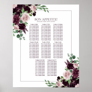 Moody Passion   Purple Floral Frame Seat Chart