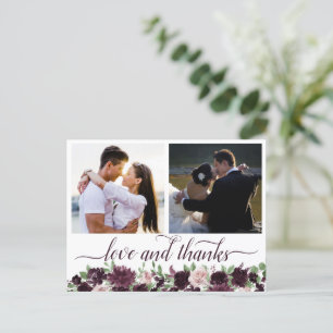 Moody Passions   Dramatic Purple 2 Photo Thank You Postcard