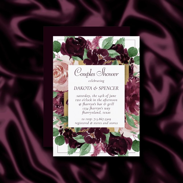 Moody Passions | Dramatic Purple Couples Shower Invitation (Creator Uploaded)