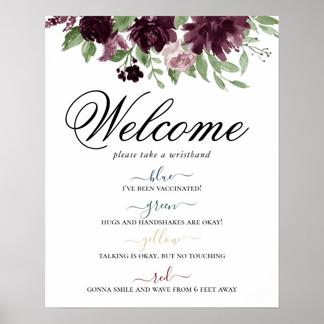 Moody Passions | Dramatic Purple Social Distancing Poster (Front)