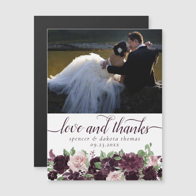 Moody Passions | Dramatic Purple Thank You Magnet (Front/Back)