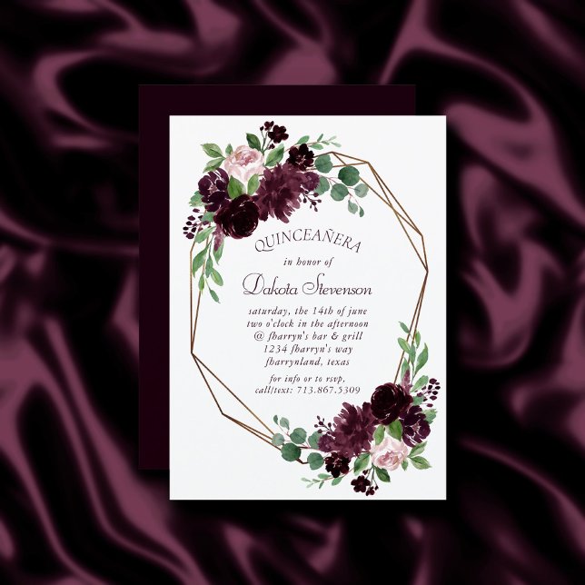 Moody Passions | Dramatic Purple Wine Birthday Invitation (Creator Uploaded)