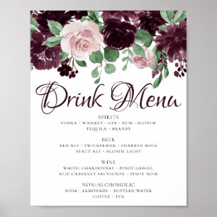 Moody Passions   Dramatic Purple Wine Drink Menu Poster