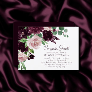 Moody Passions Dramatic Purple Wine Graduation Invitation
