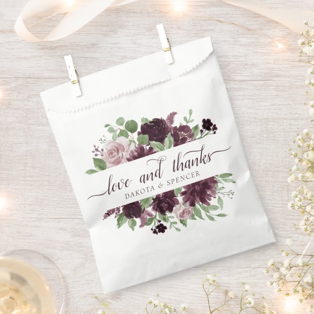 Moody Passions | Dramatic Purple Wine Love Thanks Favour Bags (Clipped)