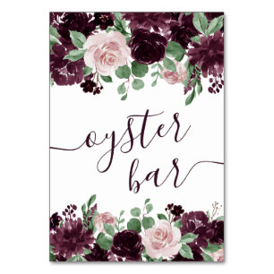 Moody Passions   Dramatic Purple Wine Oyster Bar Table Number