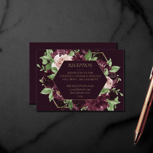 Moody Passions Dramatic Purple Wine Reception Enclosure Card