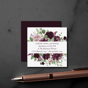 Moody Passions   Dramatic Purple Wine Reception Enclosure Card