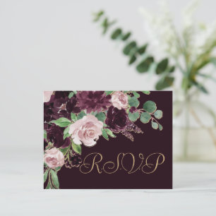 Moody Passions Dramatic Purple Wine Response Postcard