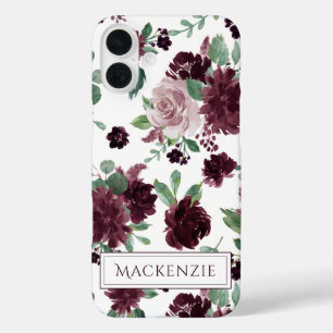 Moody Passions   Dramatic Purple Wine Rose Custom iPhone 16 Plus Case