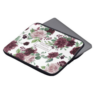 Moody Passions   Dramatic Purple Wine Rose Custom Laptop Sleeve