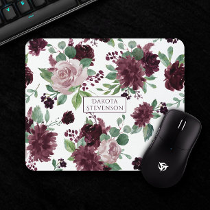 Moody Passions   Dramatic Purple Wine Rose Custom Mouse Mat