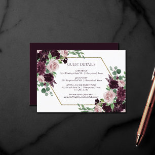 Moody Passions Dramatic Purple Wine Rose Details Enclosure Card